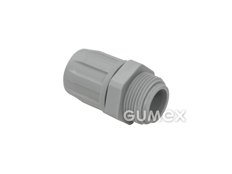AD-K 180 M, für Rohrschützer 10mm, Außengewinde M12x1,5, IP54, PP, -10°C/+110°C, grau, 